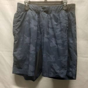 Lululemon Men's Savasana Pace Breaker Navy Camo w/built in briefs shorts LG